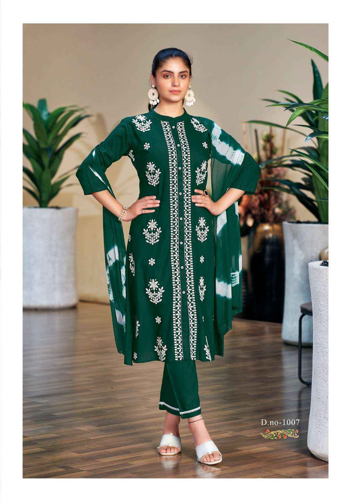 MYSTIC 9 RAJWADI VOL 1 RAYON FANCY WORKS LADIES KURTI COMBO SET ( 8 PCS CATALOG )