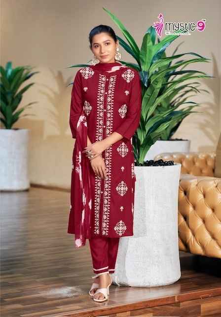 Mystic 9 Rajwadi Vol 1 Rayon Kurti Combo 8 pcs Catalogue