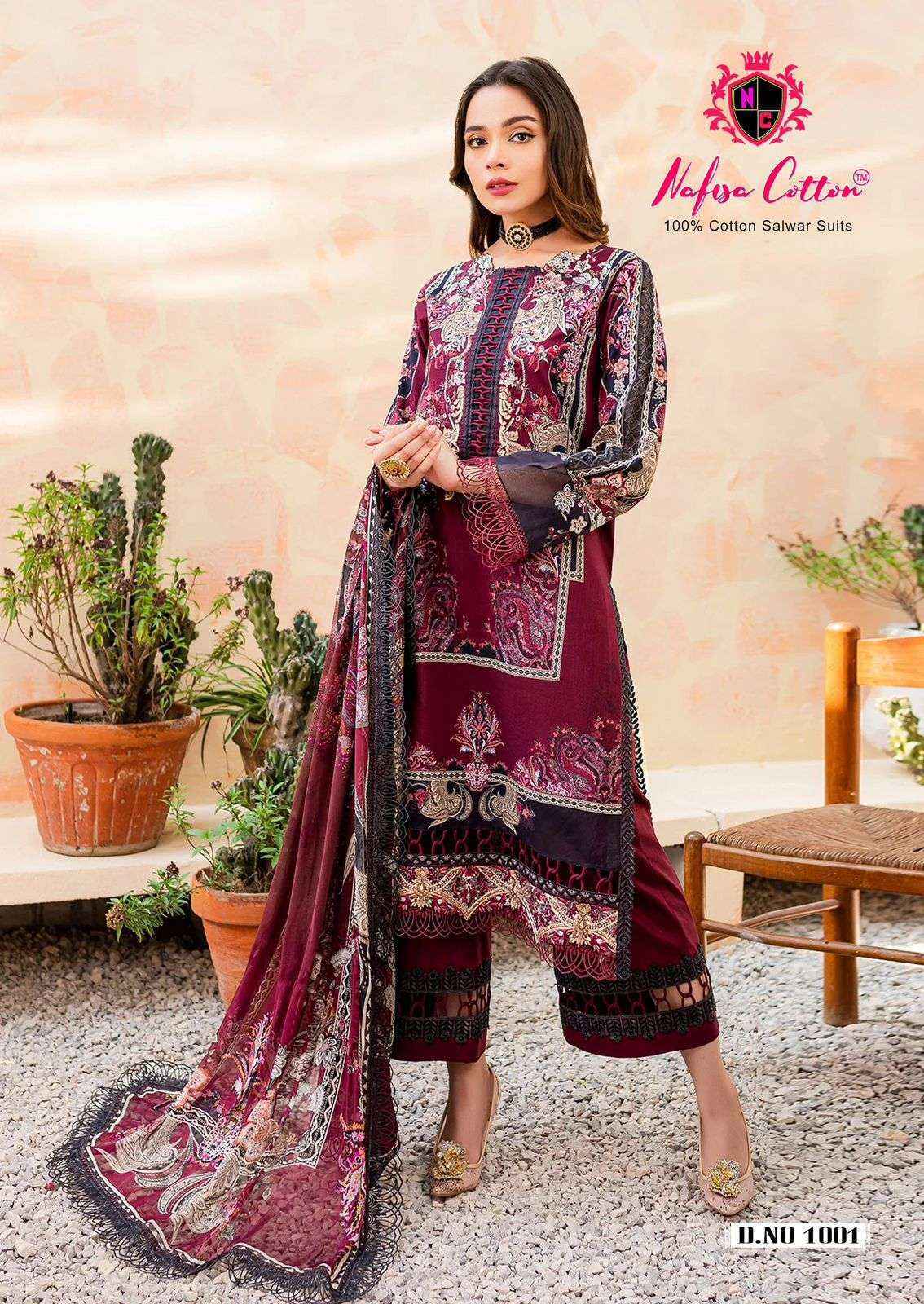 Nafisa Cotton Saniya Karachi Suits Vol 1 Ladies Cotton Dress Material { 6 pcs Catalogue }