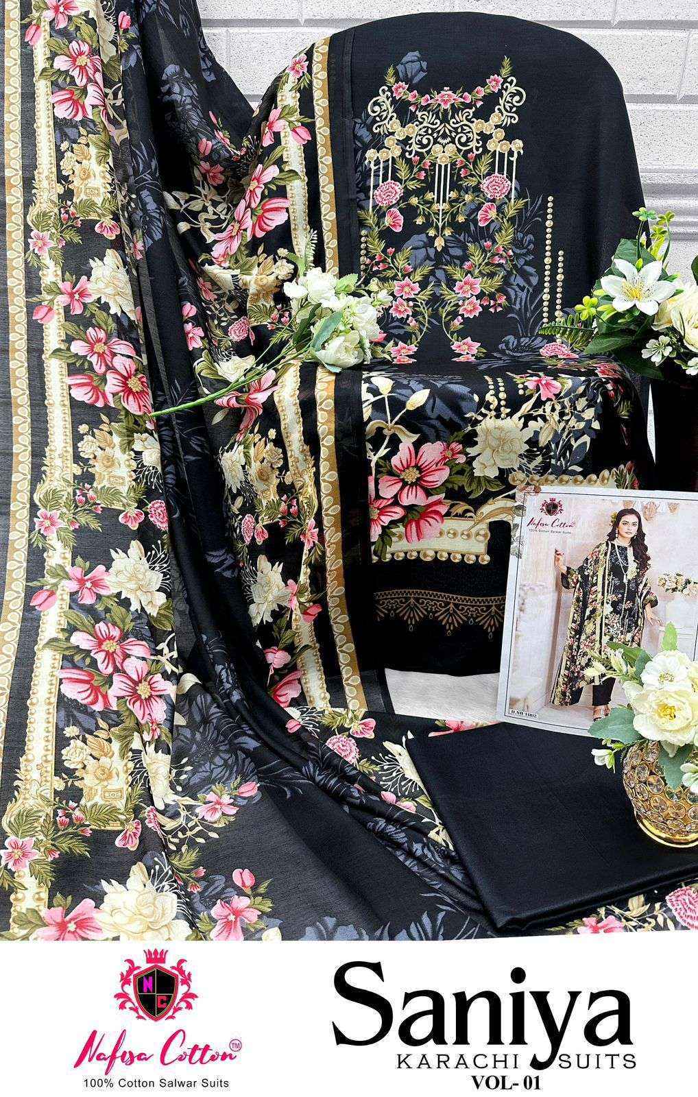 Nafisa Cotton Saniya Karachi Suits Vol 1 Ladies Cotton Dress Material { 6 pcs Catalogue }