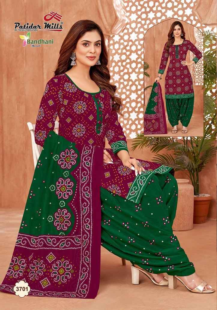Patidar Mills Bandhani Vol 37 Cotton Dress Material 10 pcs Catalogue