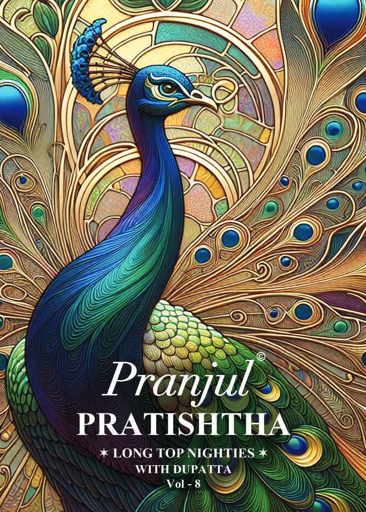 Pranjul Pratishtha Vol-8 Cotton Nighties With Dupatta ( 24 pcs Catalogue )