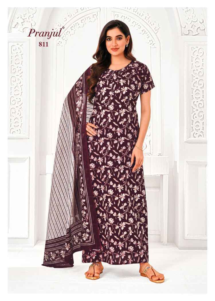Pranjul Pratishtha Vol-8 Cotton Nighties With Dupatta ( 24 pcs Catalogue )