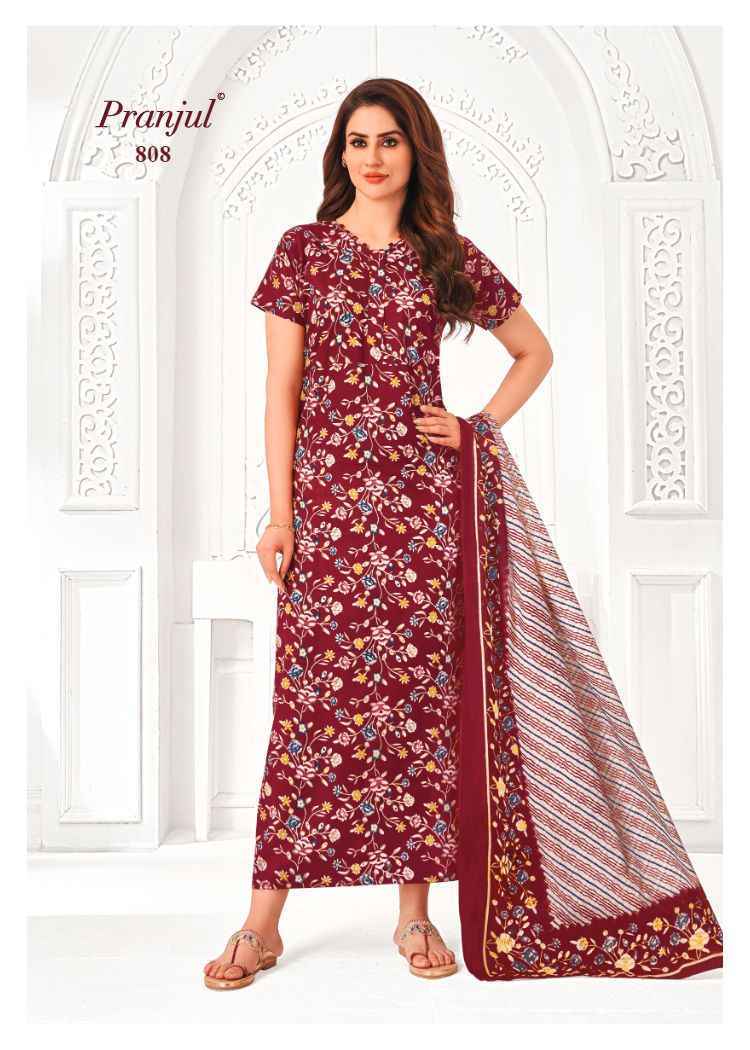 Pranjul Pratishtha Vol-8 Cotton Nighties With Dupatta ( 24 pcs Catalogue )