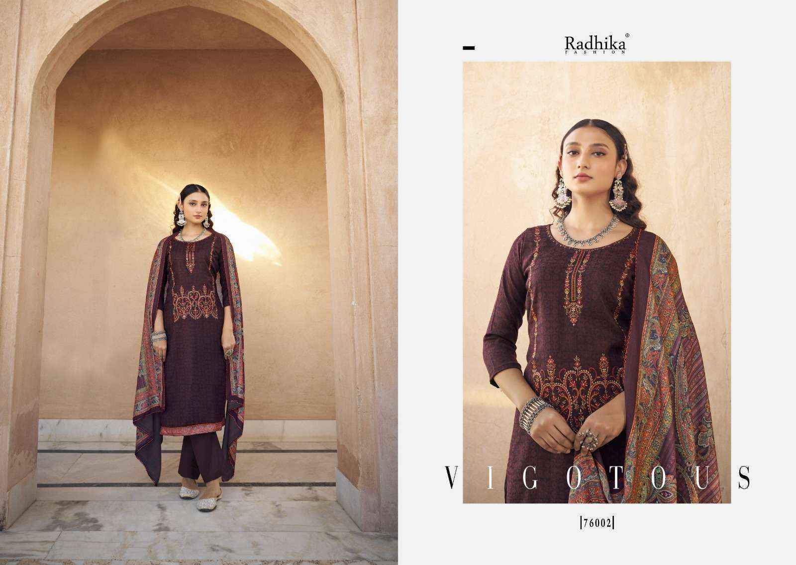 Radhika Fashion Kashmiri Shawal Vol 2 Pashmina Dress Material 6 pcs Catalogue