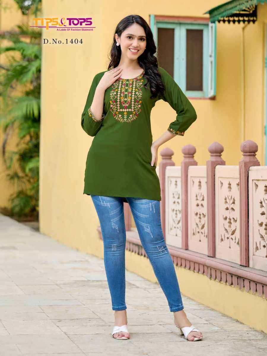 Tips & Tops Bubbly Vol 14 Rayon Slub Top 8 Pcs Catalogue
