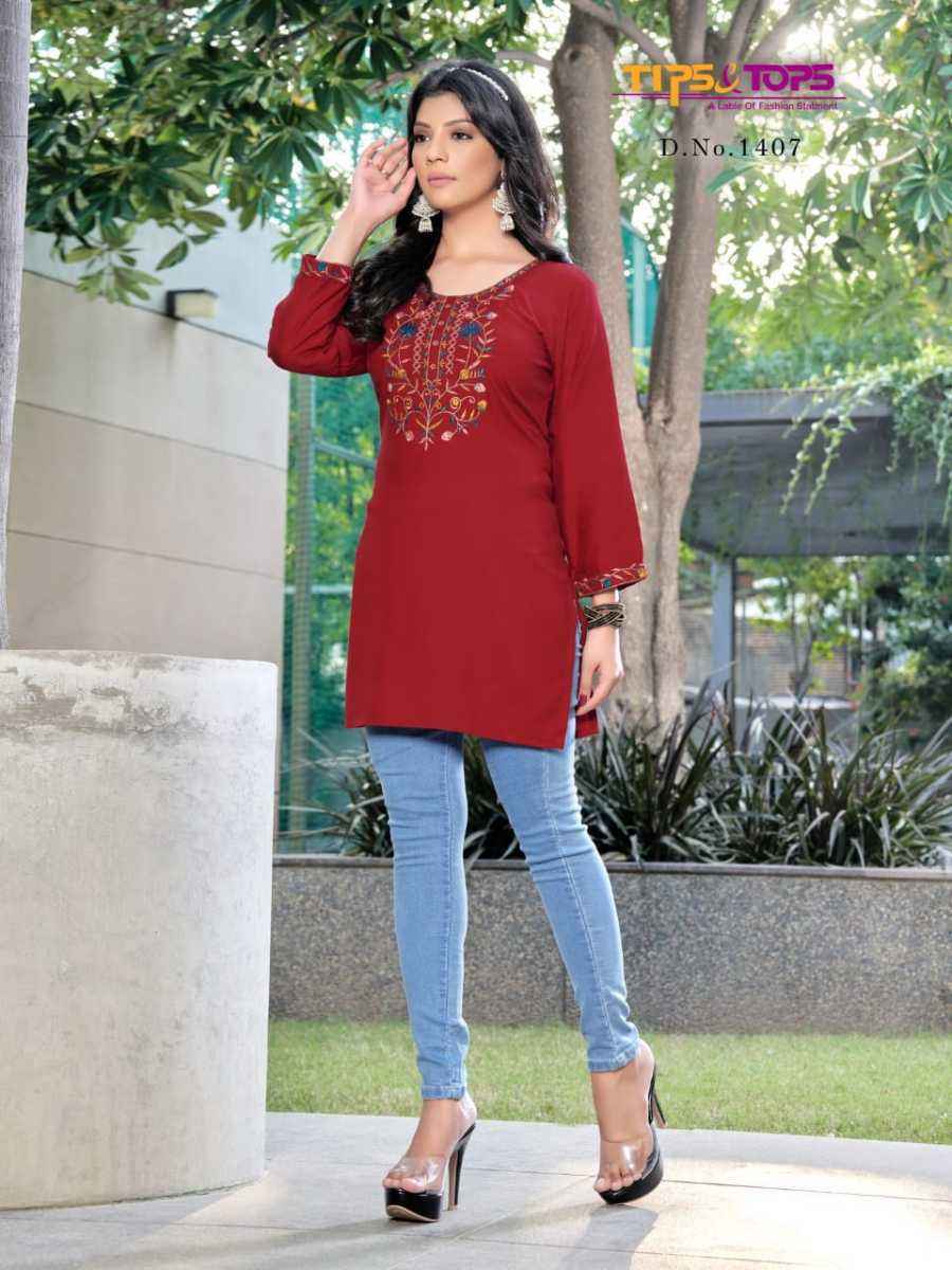 Tips & Tops Bubbly Vol 14 Rayon Slub Top 8 Pcs Catalogue