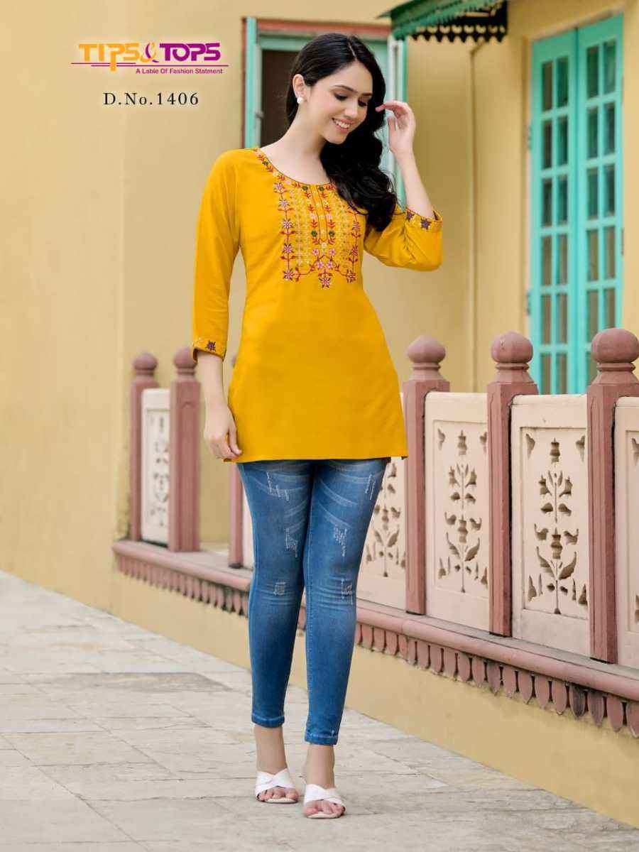 Tips & Tops Bubbly Vol 14 Rayon Slub Top 8 Pcs Catalogue