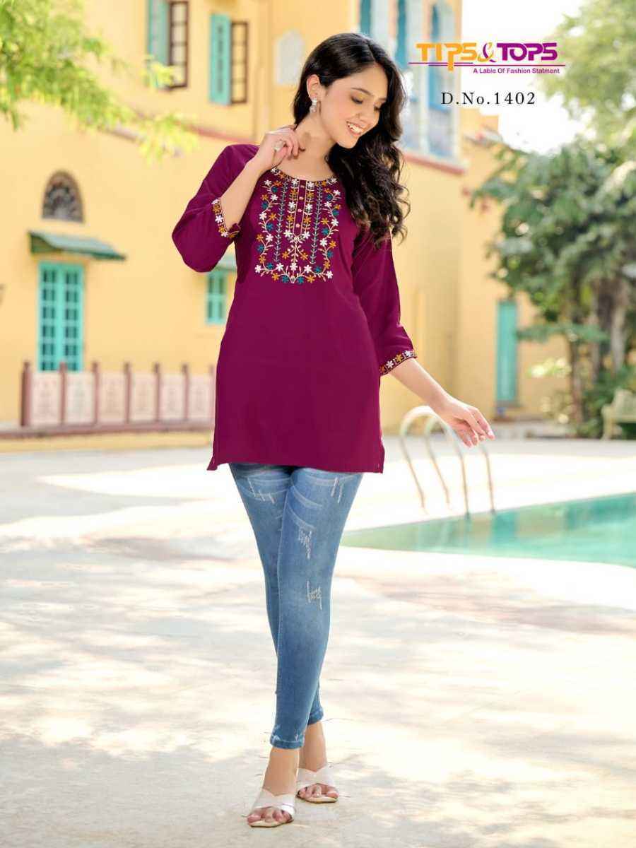 Tips & Tops Bubbly Vol 14 Rayon Slub Top 8 Pcs Catalogue