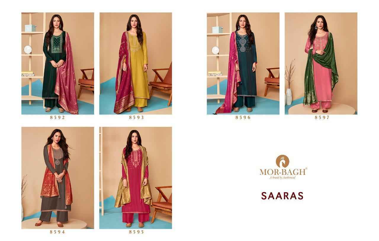 Aashirwad Mor Bagh Saaras Silk Dress Material wholesale price ( 6 pcs catalog )