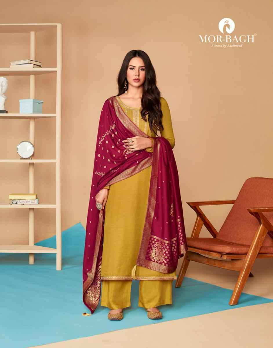Aashirwad Mor Bagh Saaras Silk Dress Material wholesale price ( 6 pcs catalog )