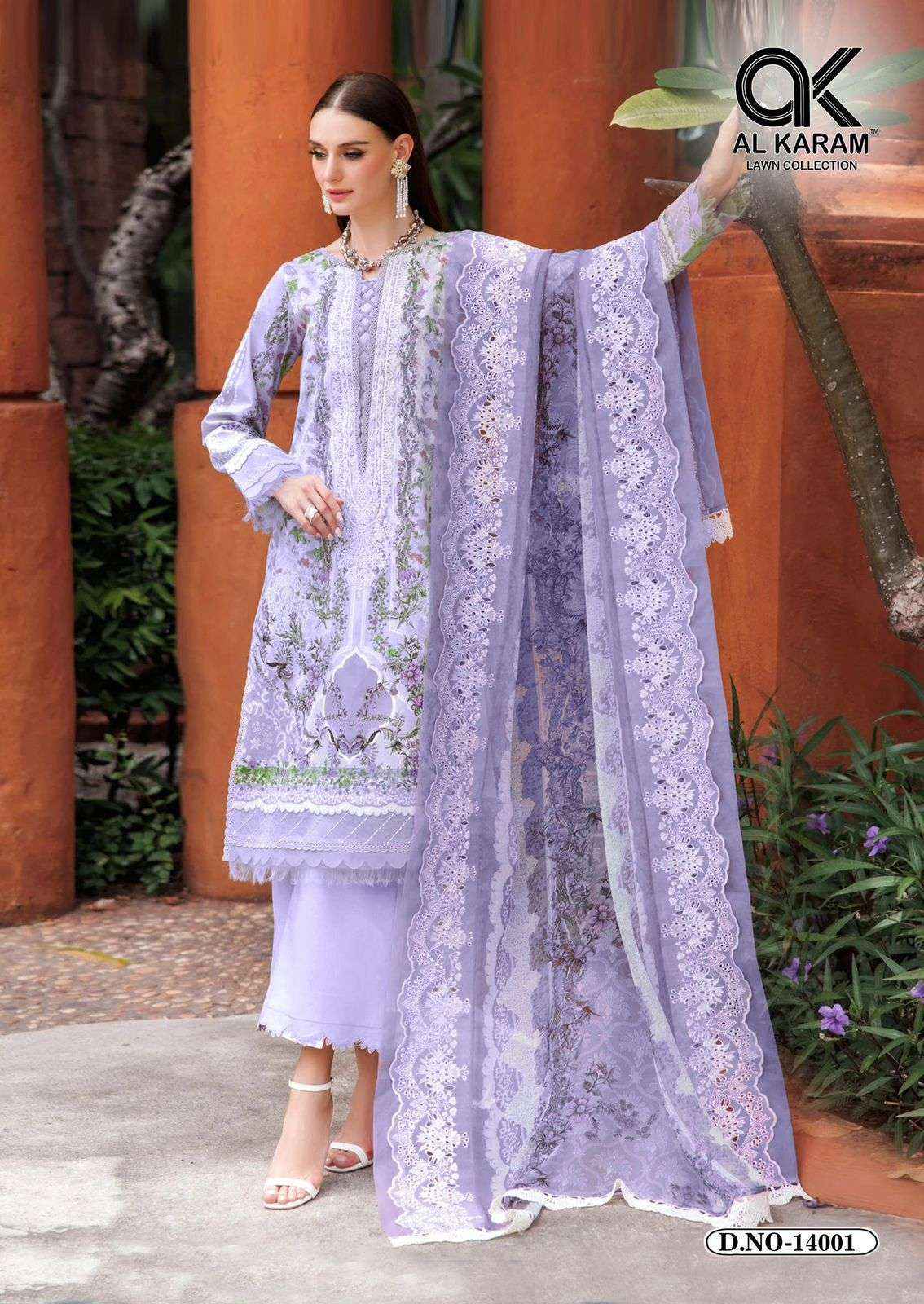 AL KARAM KESARIYA MAGIC IN PRINT VOL 14 COTTON DRESS MATERIAL ( 6 PCS CATALOGUE )