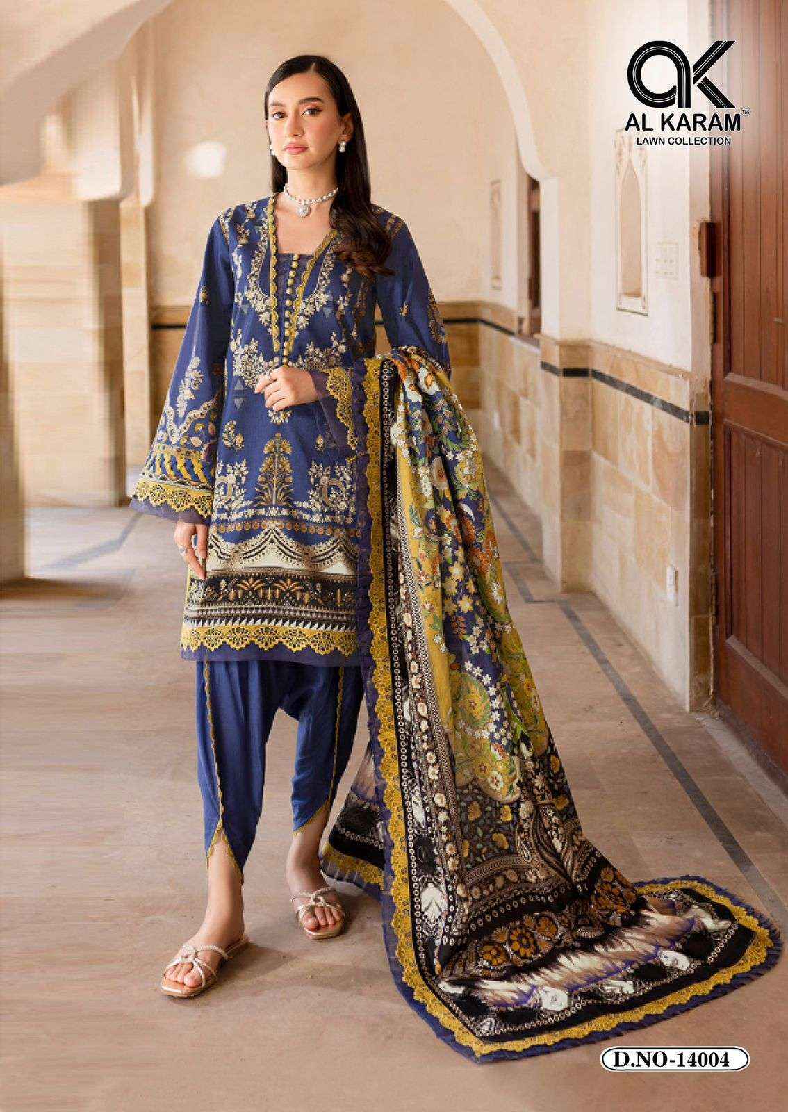 AL KARAM KESARIYA MAGIC IN PRINT VOL 14 COTTON DRESS MATERIAL ( 6 PCS CATALOGUE )