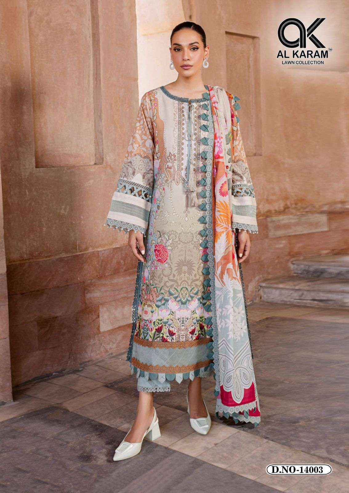 AL KARAM KESARIYA MAGIC IN PRINT VOL 14 COTTON DRESS MATERIAL ( 6 PCS CATALOGUE )