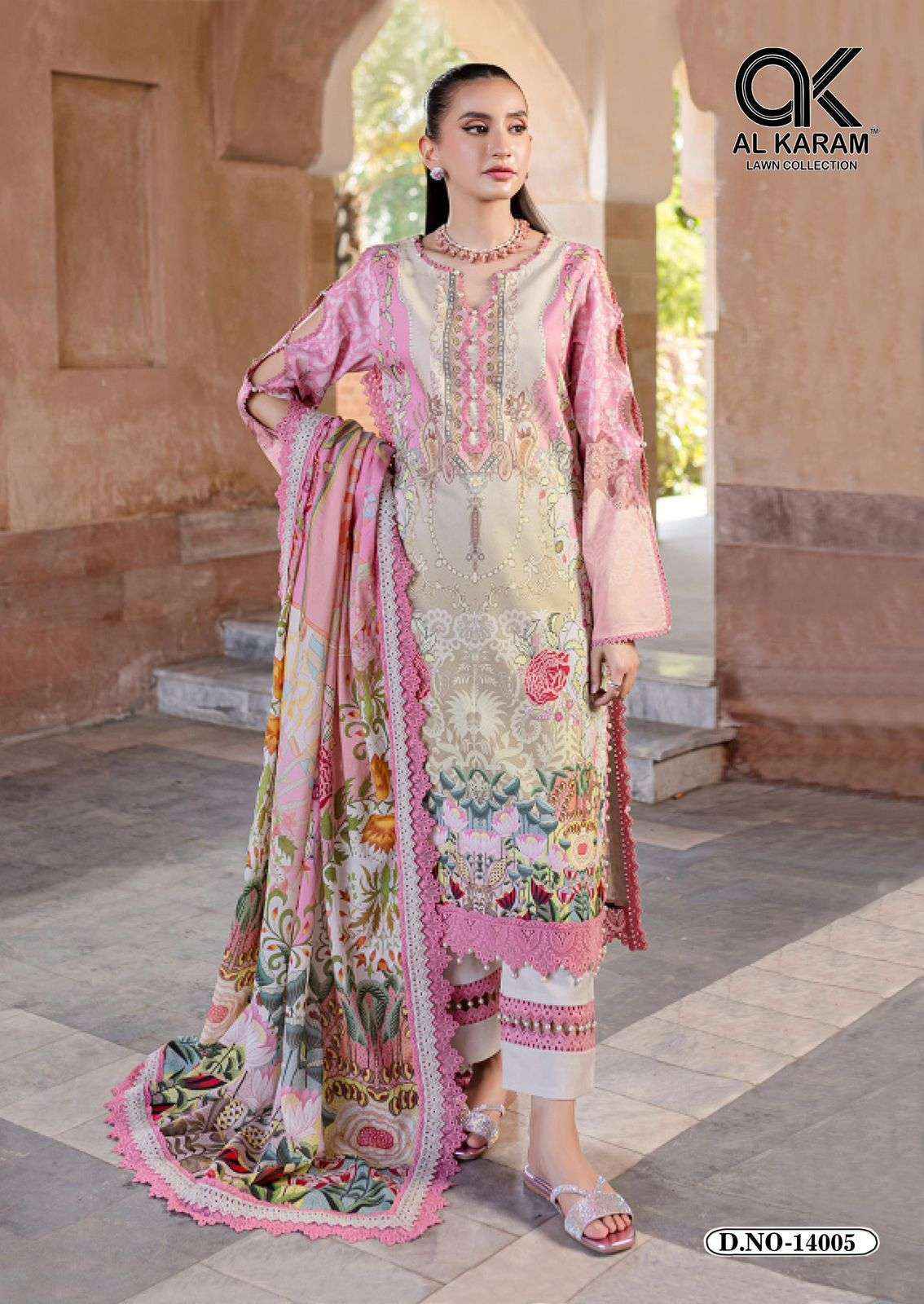 AL KARAM KESARIYA MAGIC IN PRINT VOL 14 COTTON DRESS MATERIAL ( 6 PCS CATALOGUE )