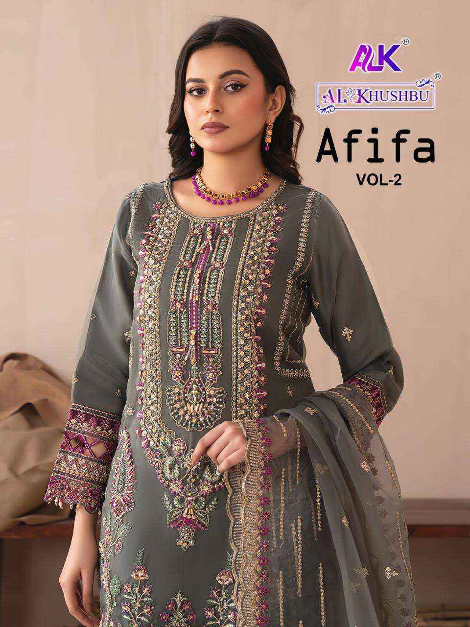 AL Khushbu Afifa Vol 2 Georgette Dress Material wholesale price ( 3 pcs catalog )