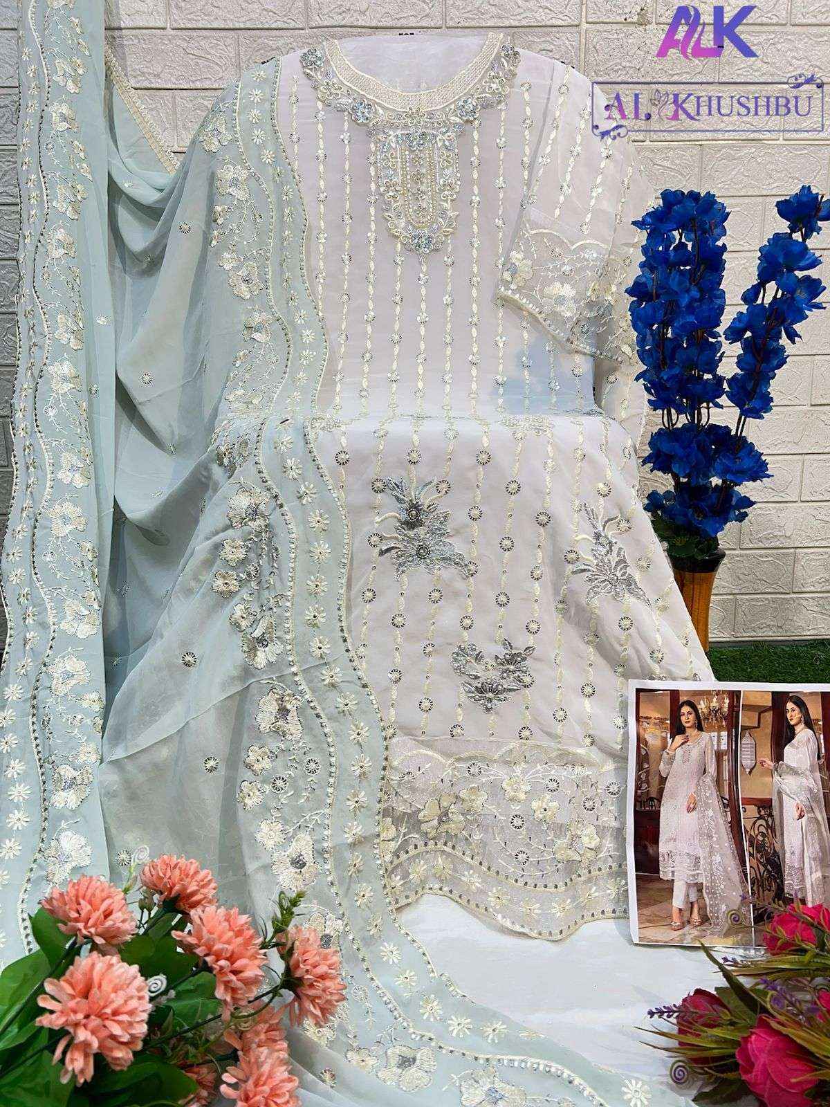 AL Khushbu Afifa Vol 2 Georgette Dress Material wholesale price ( 3 pcs catalog )