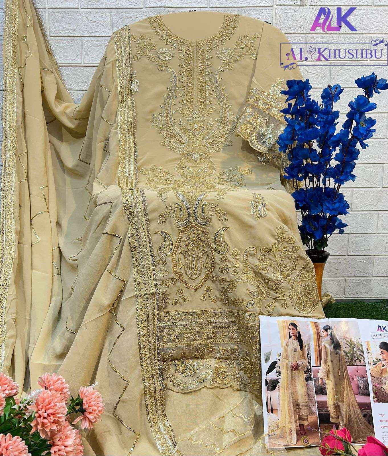 AL Khushbu Afifa Vol 2 Georgette Dress Material wholesale price ( 3 pcs catalog )