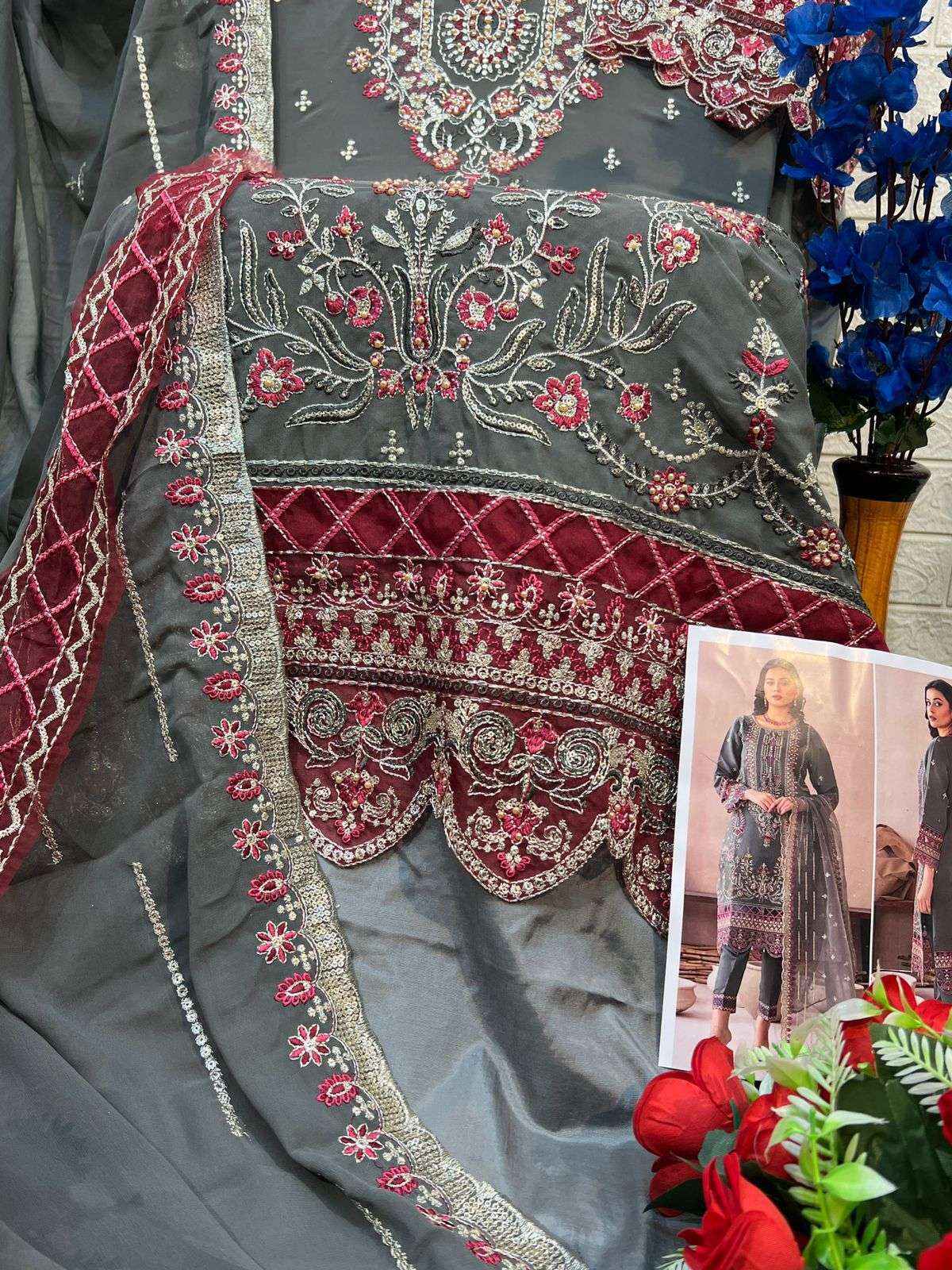 AL Khushbu Afifa Vol 2 Georgette Dress Material wholesale price ( 3 pcs catalog )