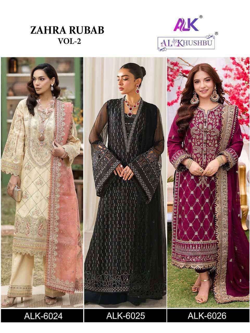 AL Khushbu DNO 6024 Georgette Dress Material wholesale price ( 3 pcs catalog )
