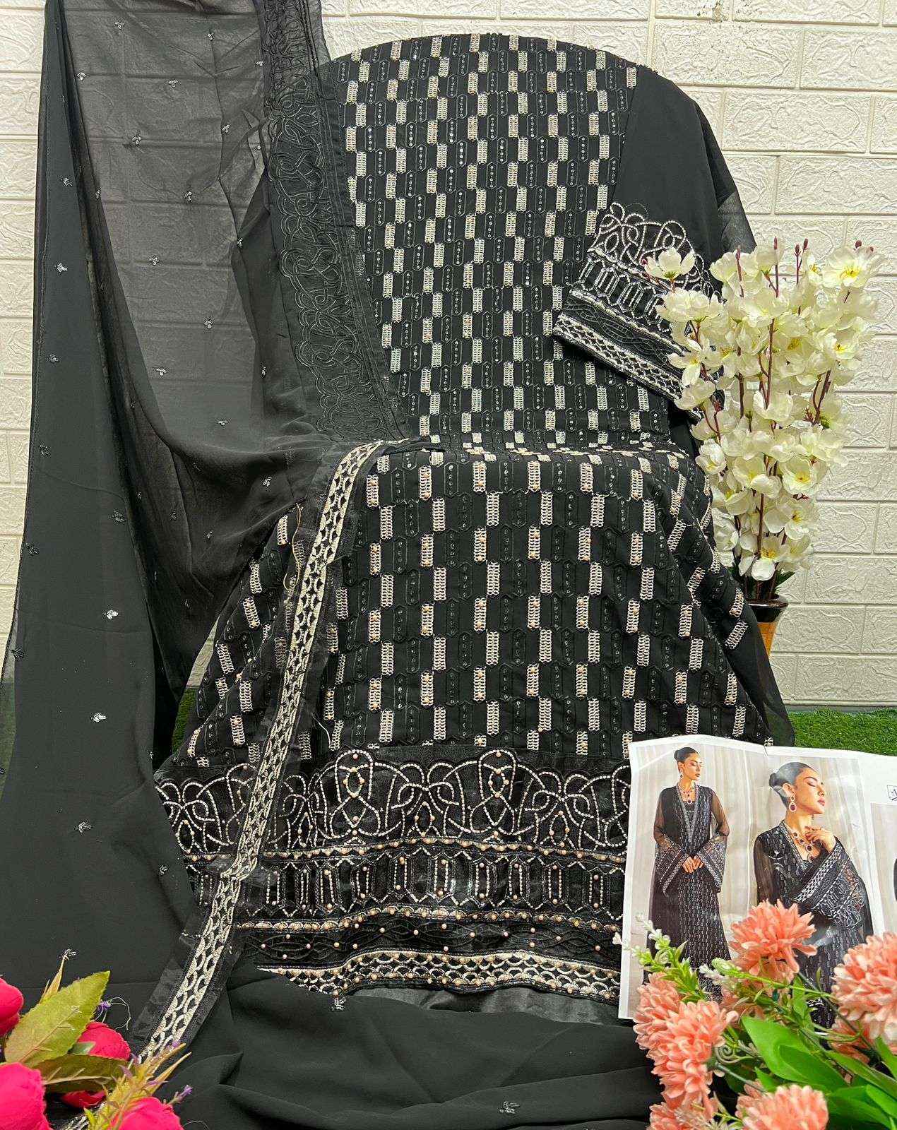 AL Khushbu DNO 6024 Georgette Dress Material wholesale price ( 3 pcs catalog )