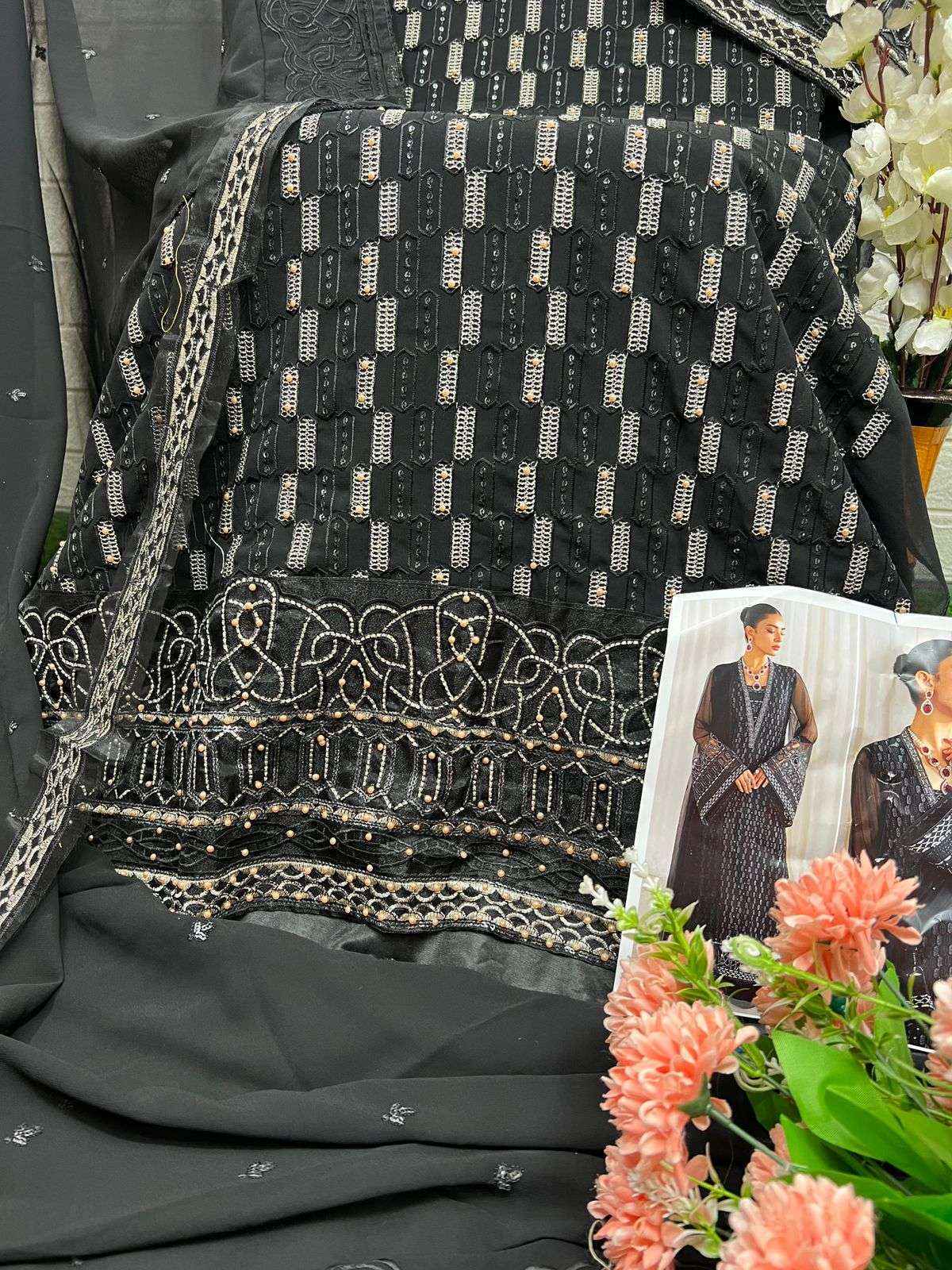 AL Khushbu DNO 6024 Georgette Dress Material wholesale price ( 3 pcs catalog )