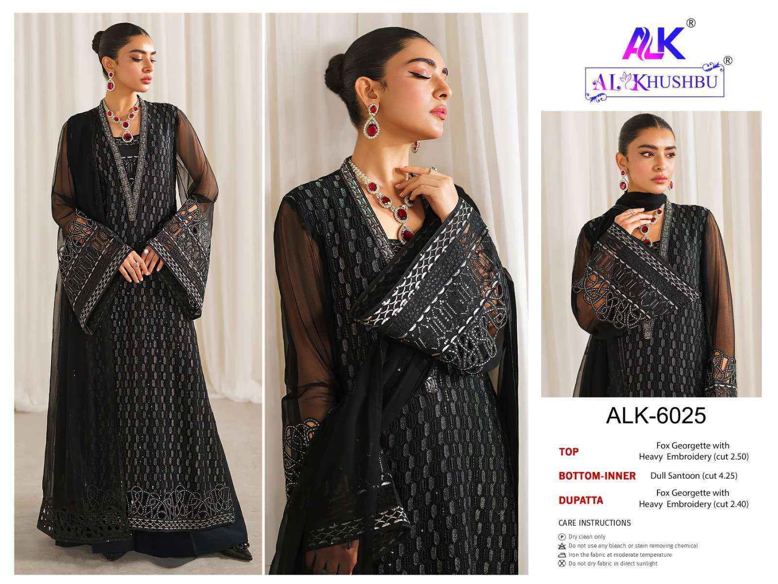 AL Khushbu DNO 6024 Georgette Dress Material wholesale price ( 3 pcs catalog )