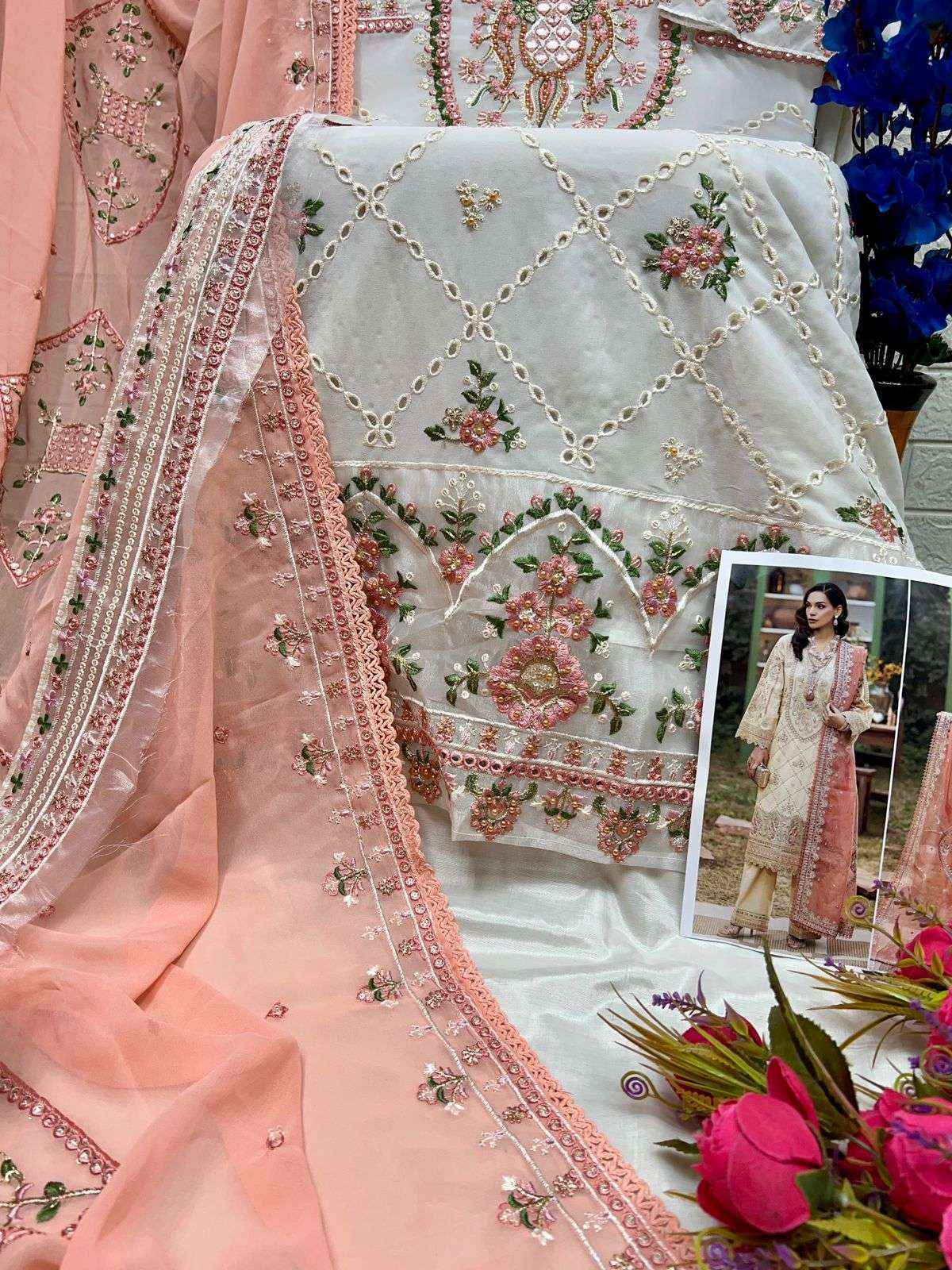 AL Khushbu DNO 6024 Georgette Dress Material wholesale price ( 3 pcs catalog )