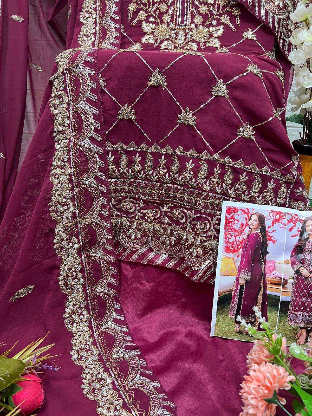 AL Khushbu DNO 6024 Georgette Dress Material wholesale price ( 3 pcs catalog )
