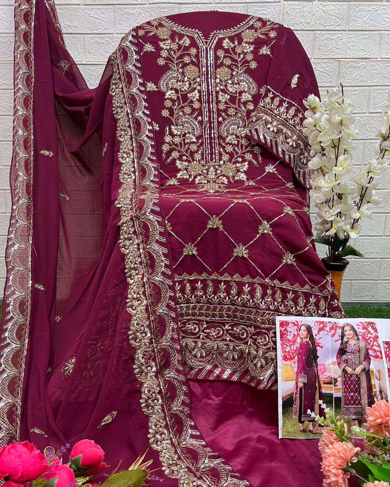 AL Khushbu DNO 6024 Georgette Dress Material wholesale price ( 3 pcs catalog )