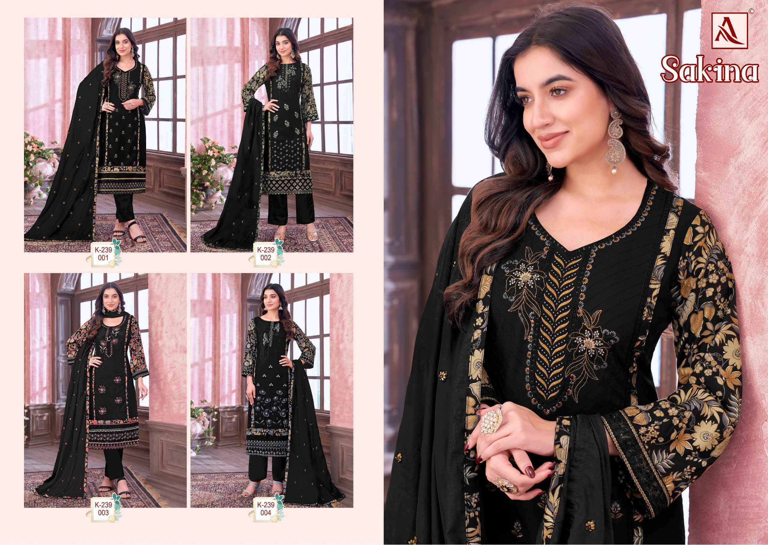 Alok Sakina Viscouse Reyon Dress Material 4 pcs Catalogue