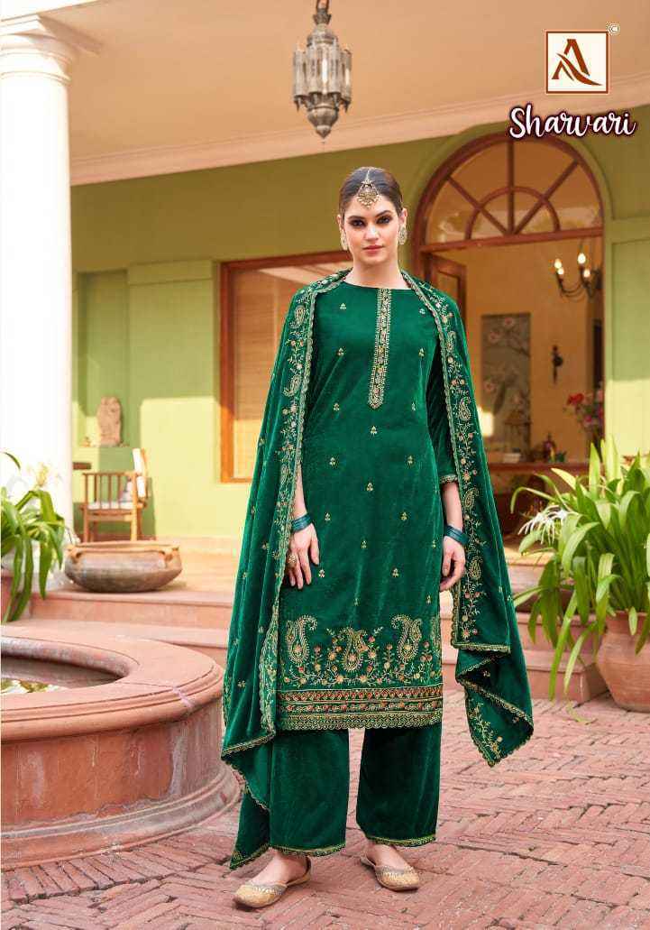 Alok Suit Sharvari Velvet Wholesale Dress Material ( 4 pcs Catalogue )