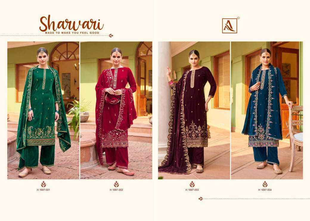 Alok Suit Sharvari Velvet Wholesale Dress Material ( 4 pcs Catalogue )
