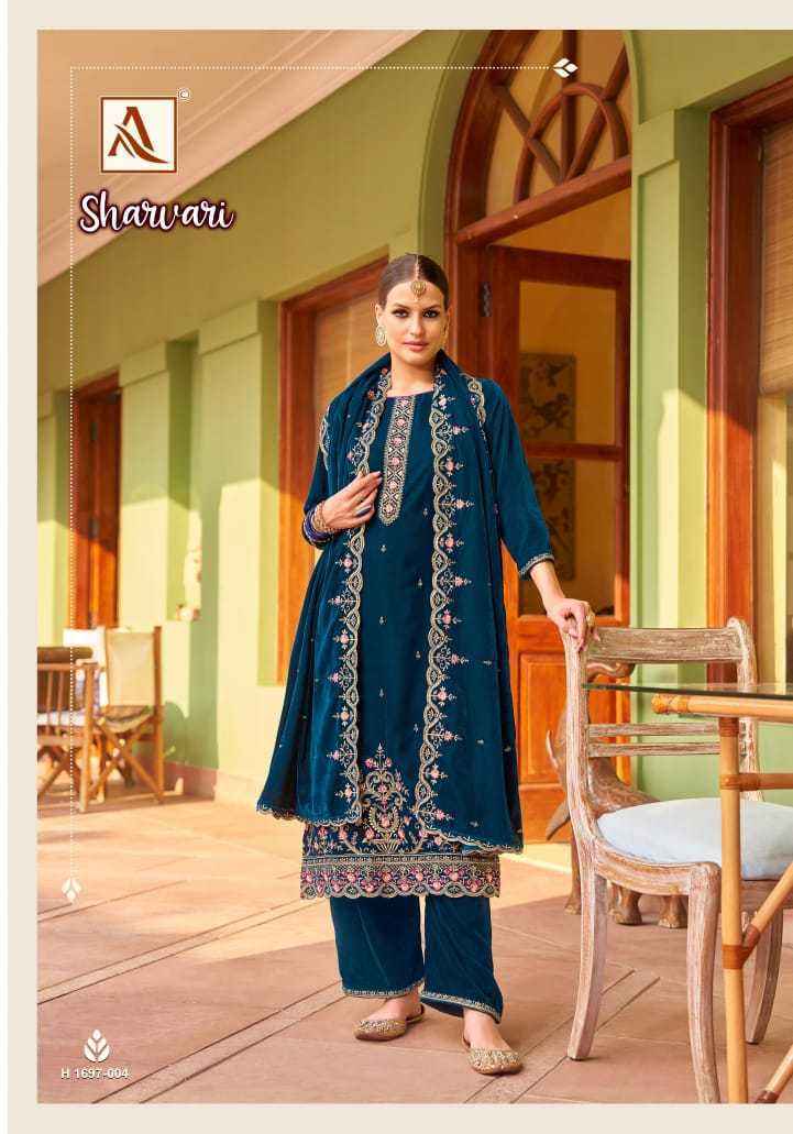 Alok Suit Sharvari Velvet Wholesale Dress Material ( 4 pcs Catalogue )