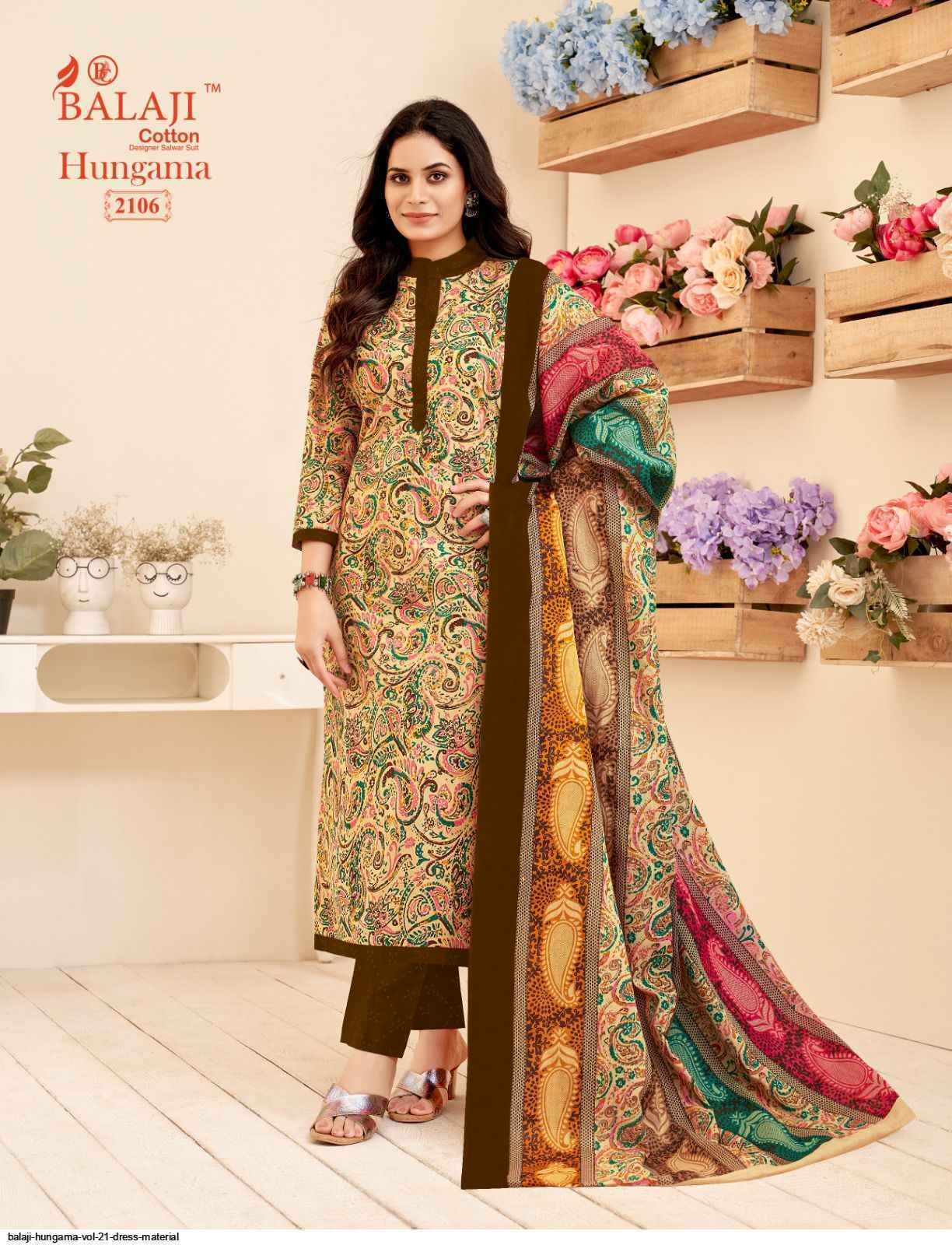Balaji Cotton Hangama Vol 21 Wholesale Salwar Suits ( 12 pcs Catalogue )