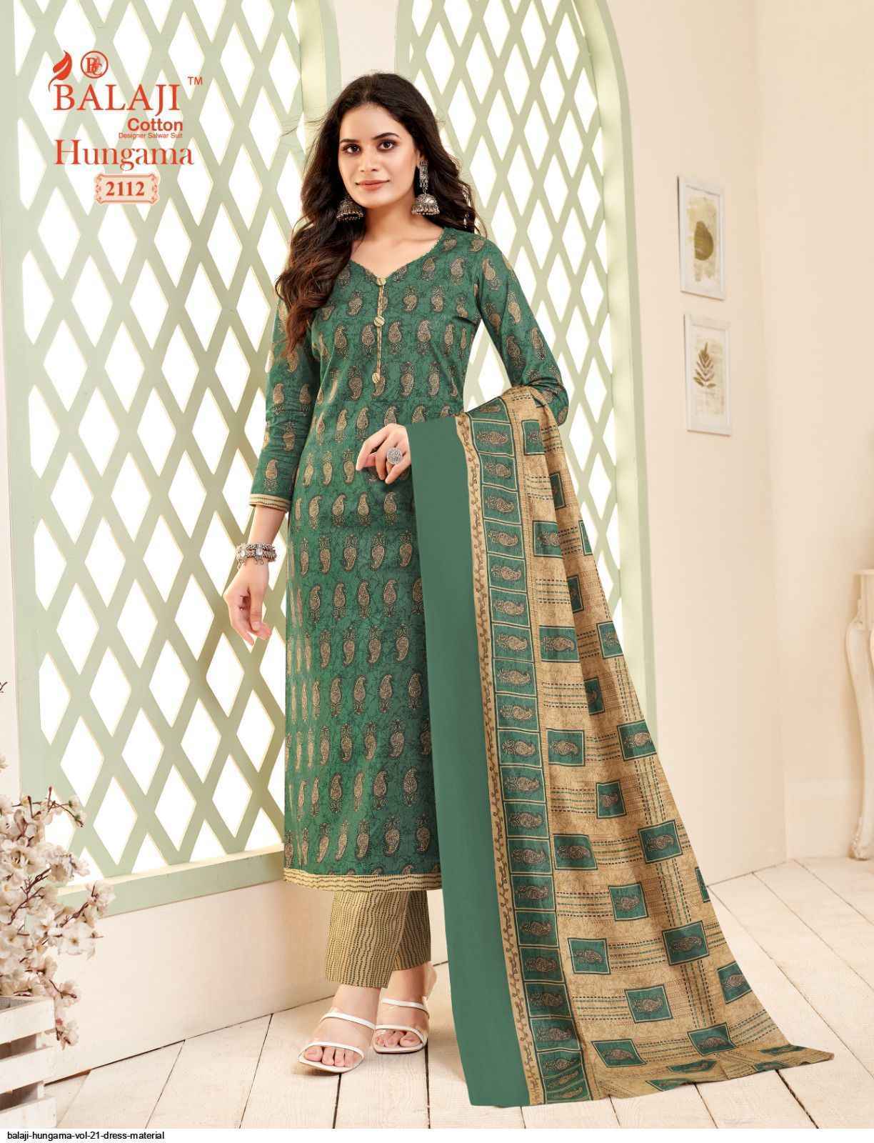 Balaji Cotton Hangama Vol 21 Wholesale Salwar Suits ( 12 pcs Catalogue )