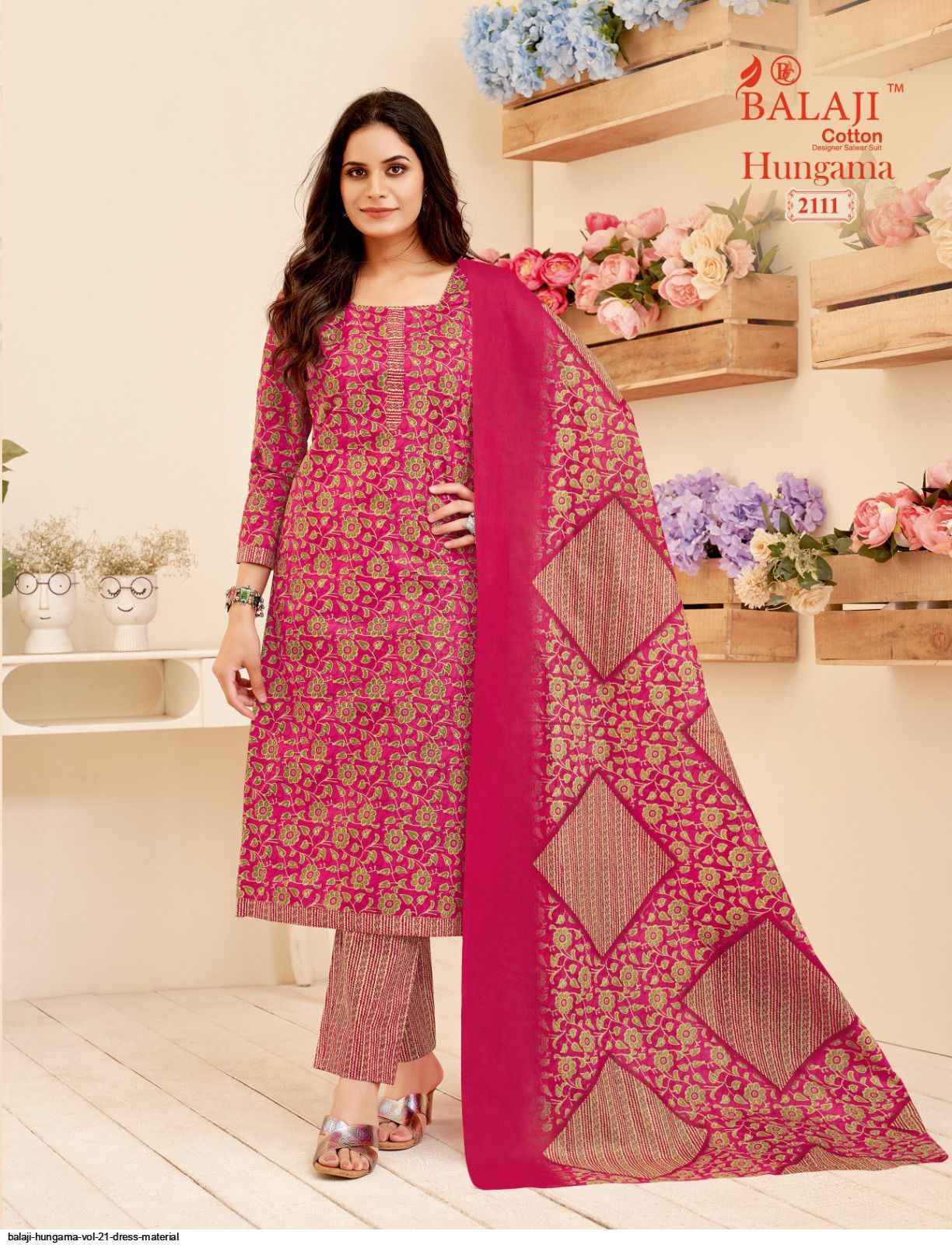 Balaji Cotton Hangama Vol 21 Wholesale Salwar Suits ( 12 pcs Catalogue )