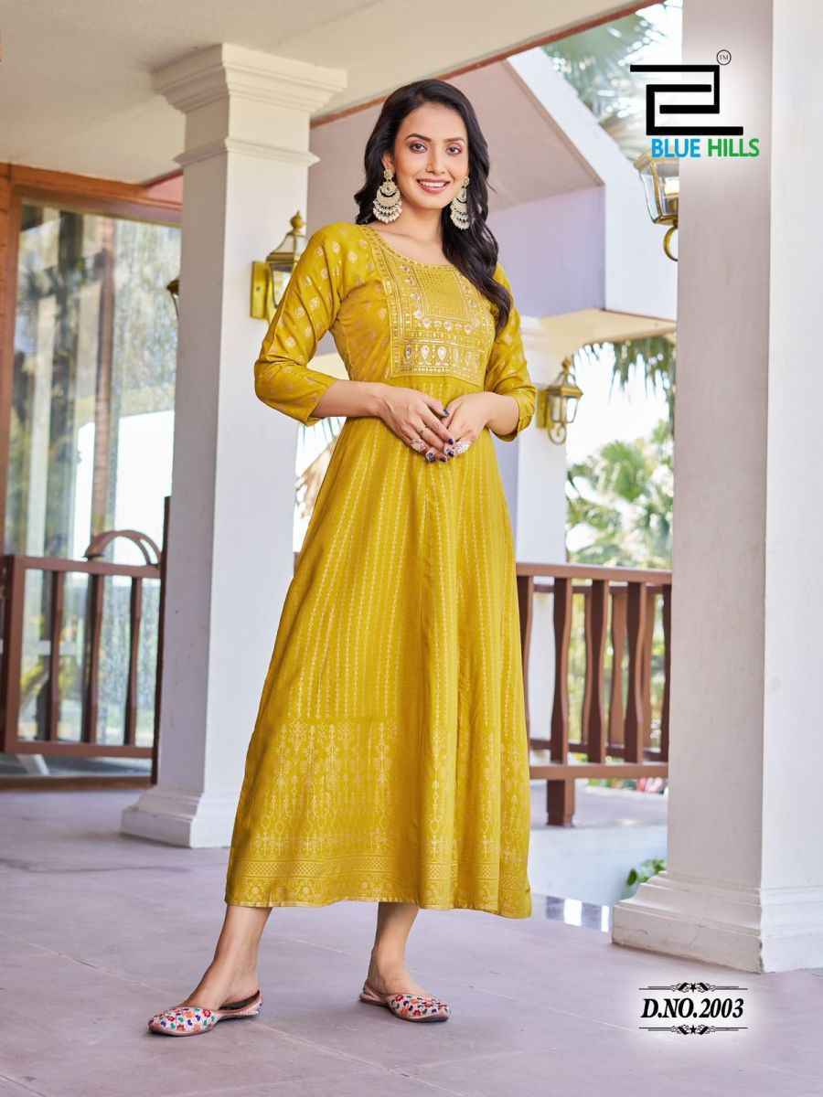 Blue Hills Pushpa 2 Wholesale Rayon Anarkali Gown ( 8 pcs Catalogue )