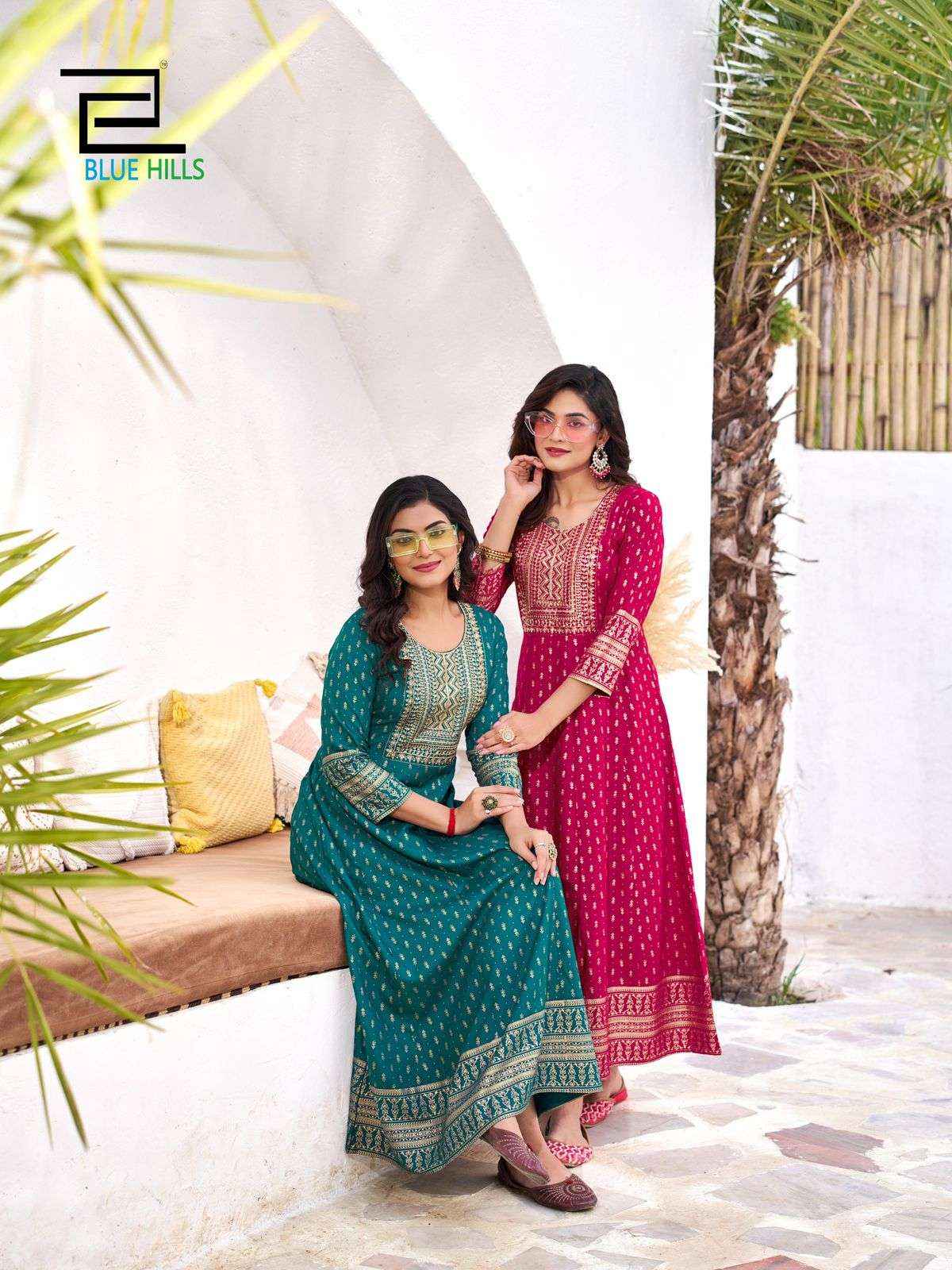 Blue Hills Yashika Wholesale Fancy Anarkali Kurti Gown Suits ( 10 Pcs Catalogue )