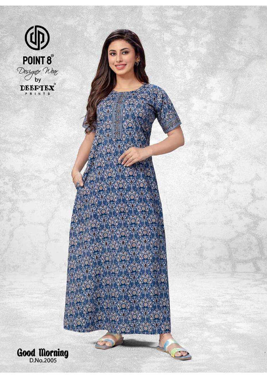 Deeptex Prints Good Morning Vol 2 Wholesale Pure Cotton Nighty ( 10 Pcs Catalogue )