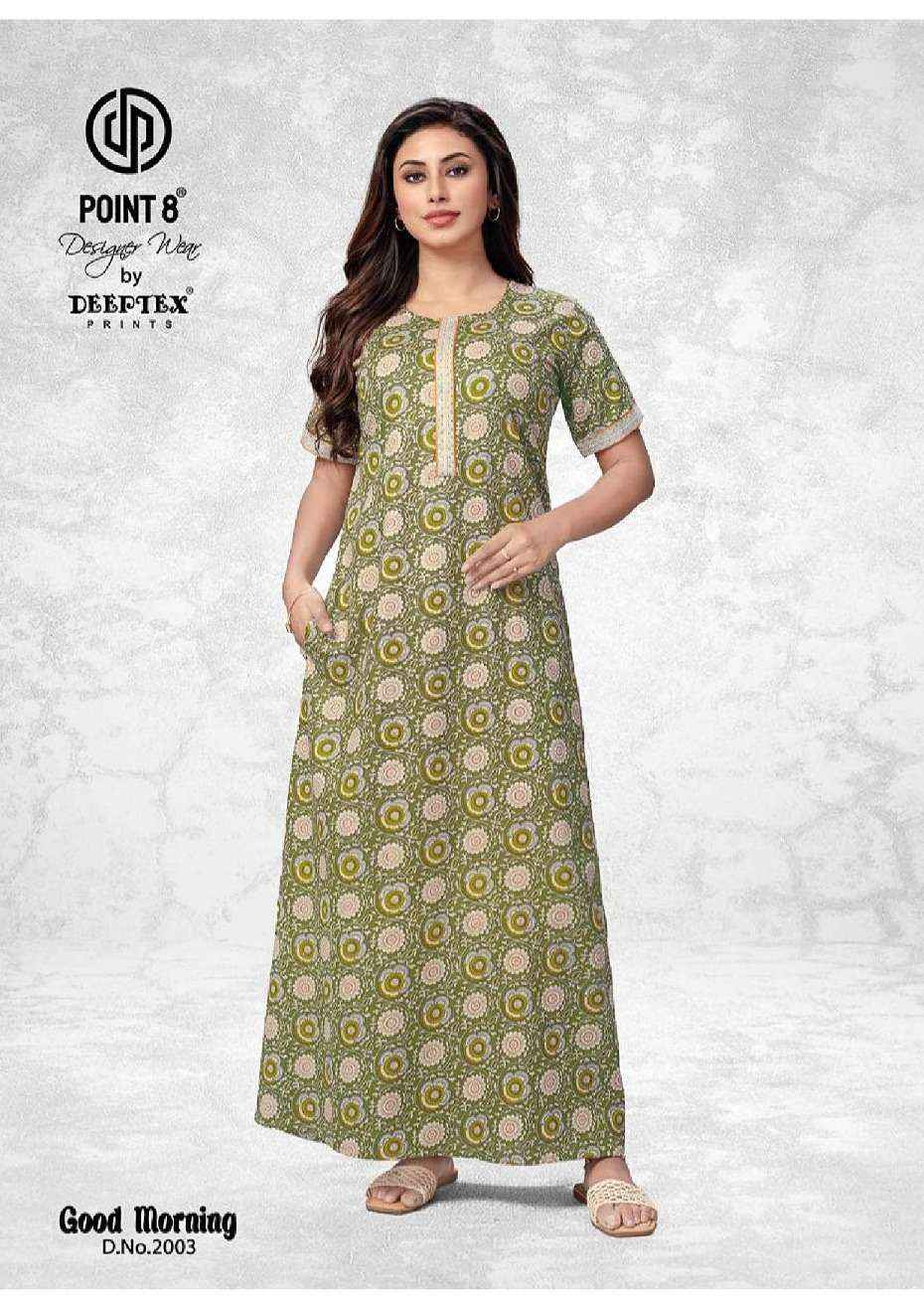Deeptex Prints Good Morning Vol 2 Wholesale Pure Cotton Nighty ( 10 Pcs Catalogue )