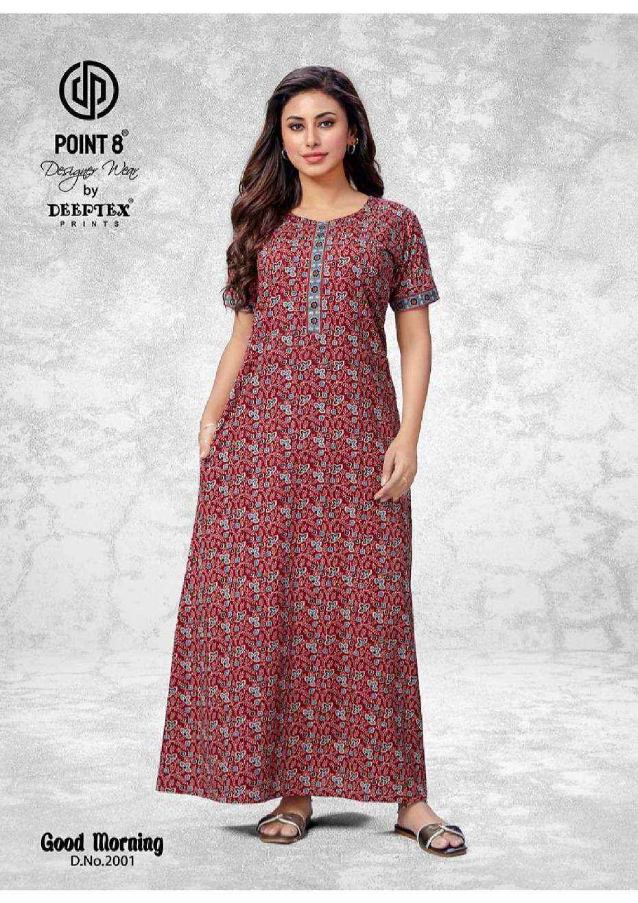Deeptex Prints Good Morning Vol 2 Wholesale Pure Cotton Nighty ( 10 Pcs Catalogue )