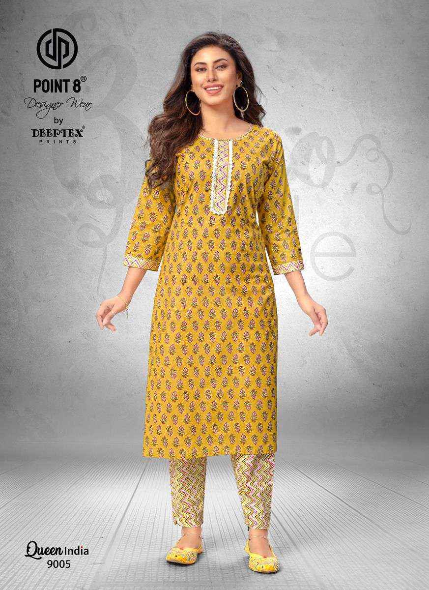 Deeptex Prints Queen India Vol 9 Kurti With Pant Wholesale Price ( 10 Pcs Catalogue )