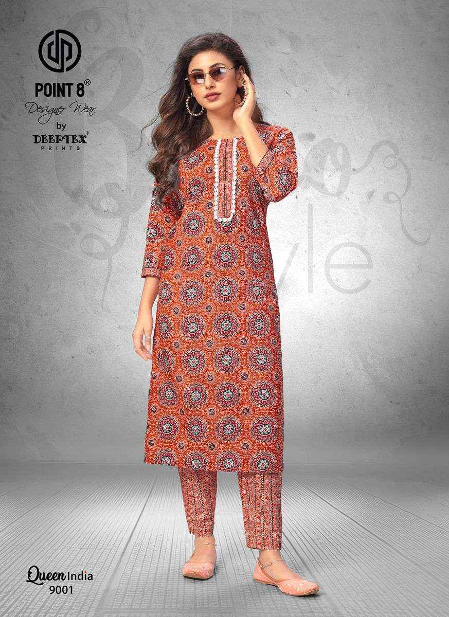 Deeptex Prints Queen India Vol 9 Kurti With Pant Wholesale Price ( 10 Pcs Catalogue )