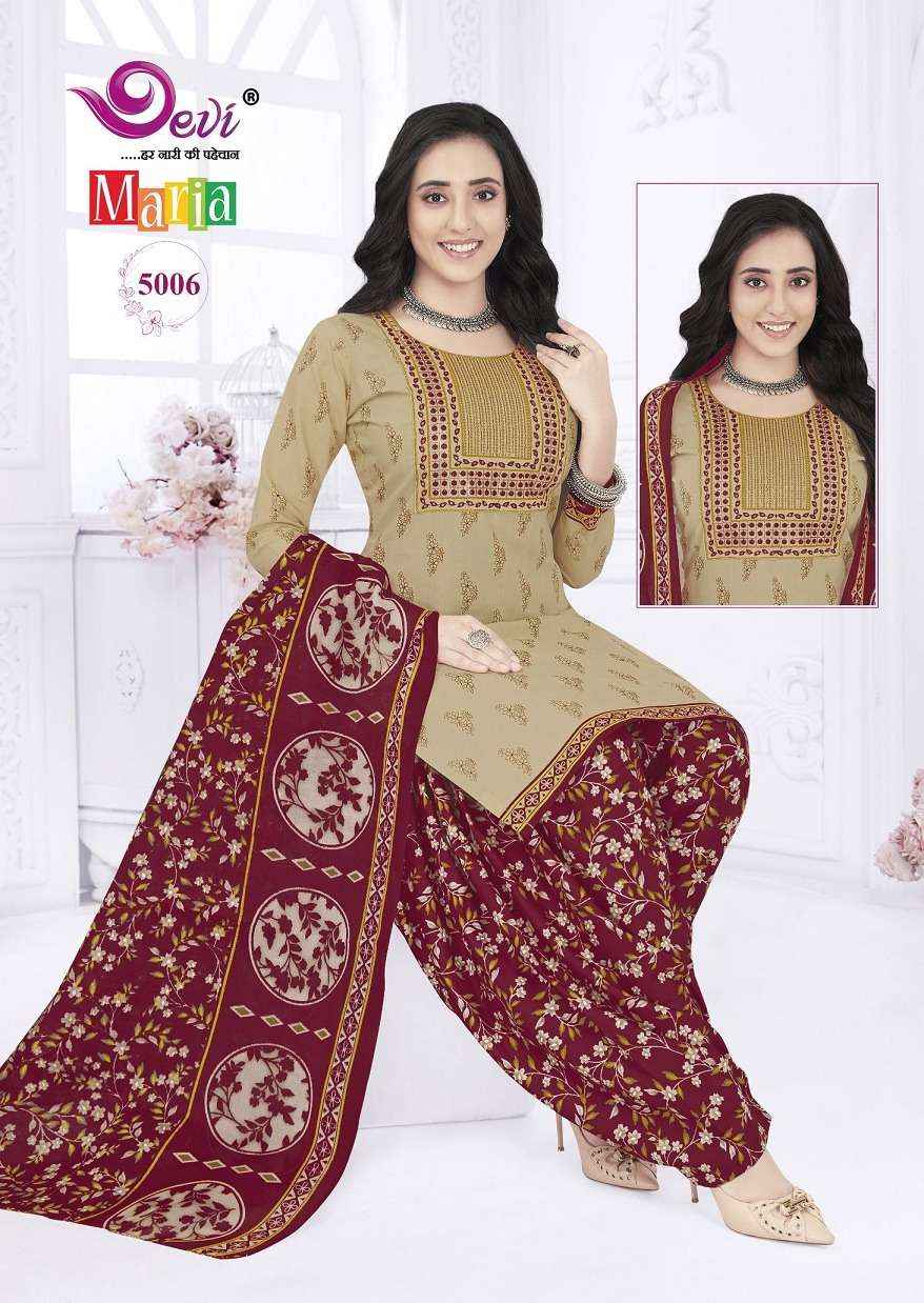 Devi Maria Vol 5 Wholesale Cotton Readymade With Inner Lining Suits ( 12 Pcs Catalogue )