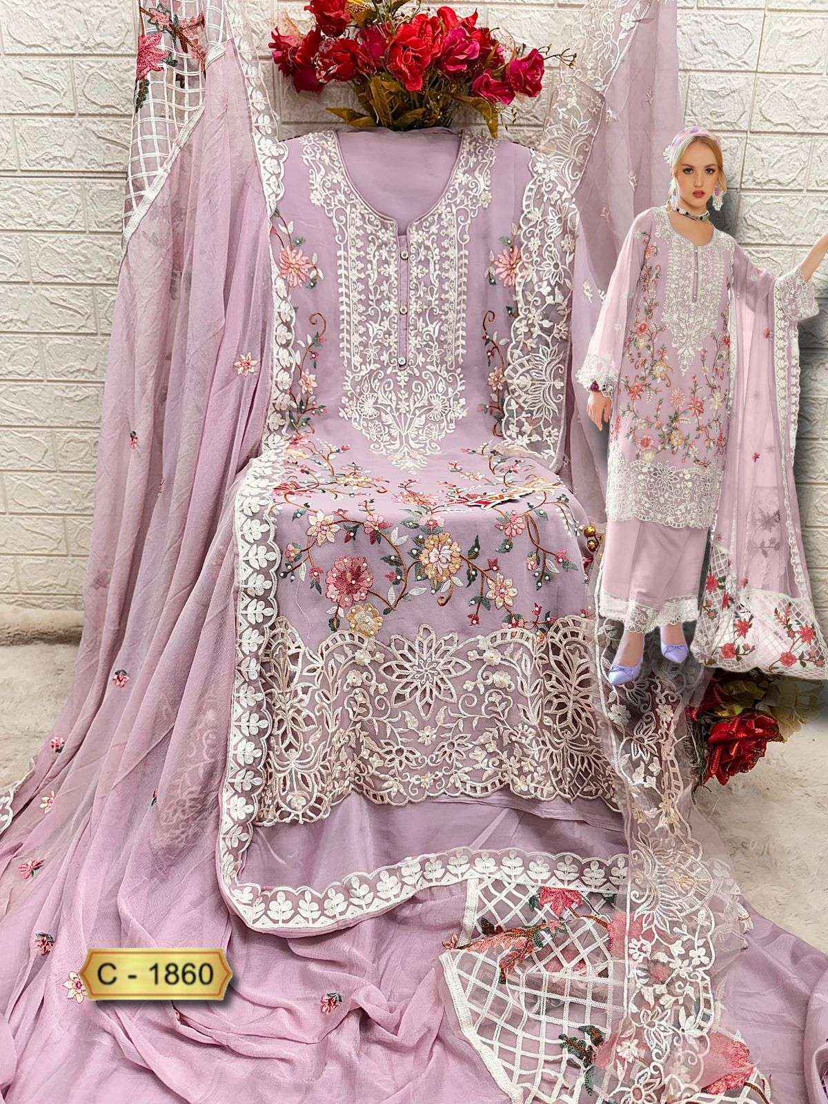 Fepic Rosemeen C 1860 Georgette Dress Material  Georgette Dress Material wholesale price ( 3 pcs catalog )