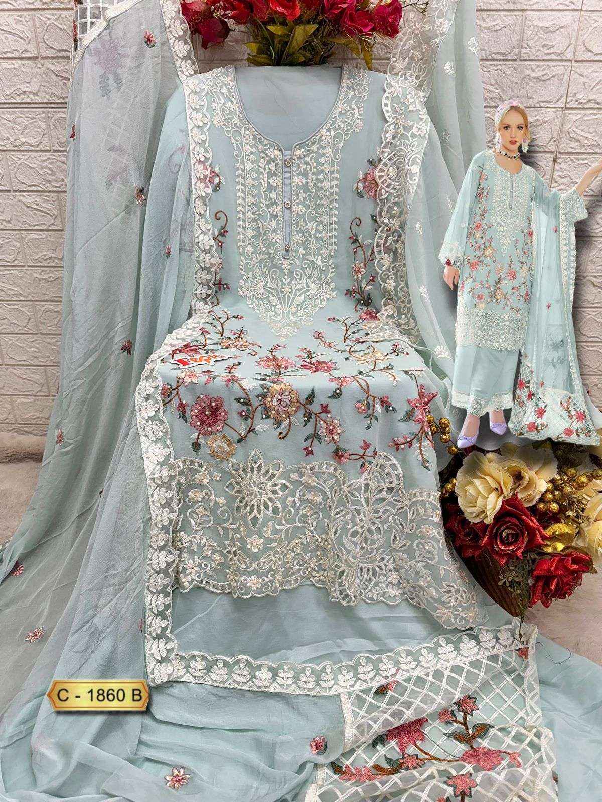 Fepic Rosemeen C 1860 Georgette Dress Material  Georgette Dress Material wholesale price ( 3 pcs catalog )