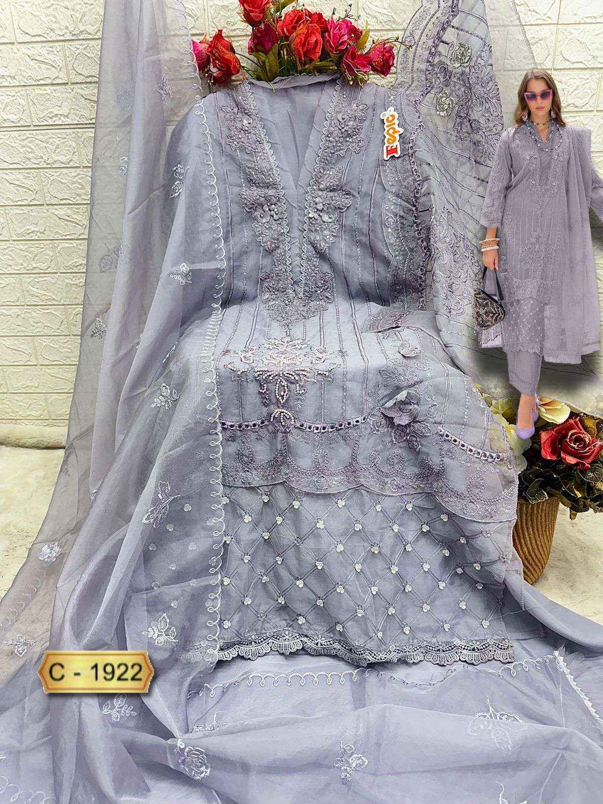Fepic Rosemeen C 1922 Organza Dress Material Wholesale Price ( 3 Pcs Catalog )