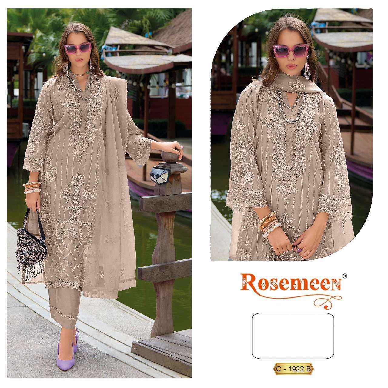Fepic Rosemeen C 1922 Organza Dress Material Wholesale Price ( 3 Pcs Catalog )
