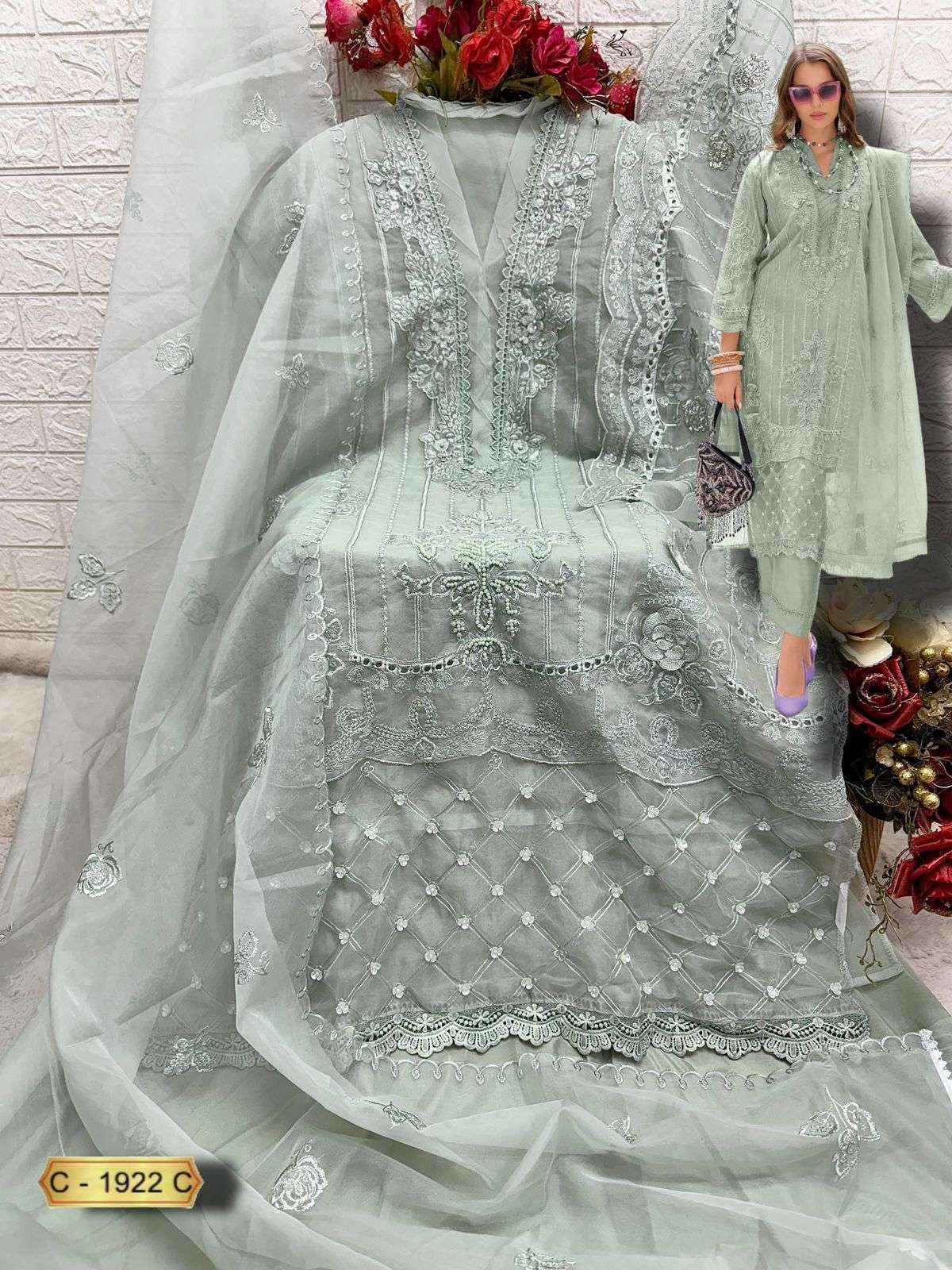 Fepic Rosemeen C 1922 Organza Dress Material Wholesale Price ( 3 Pcs Catalog )